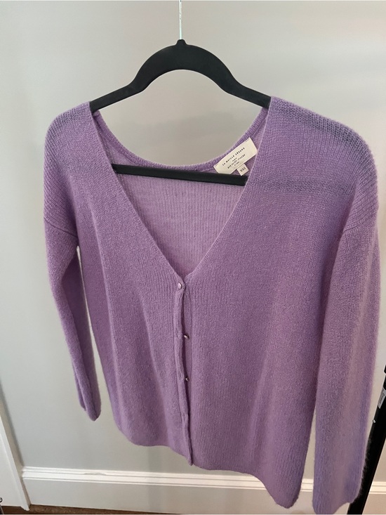 Sezane Sweaters - Sézane Lilac V-Neck Button-Front Knit Cardigan